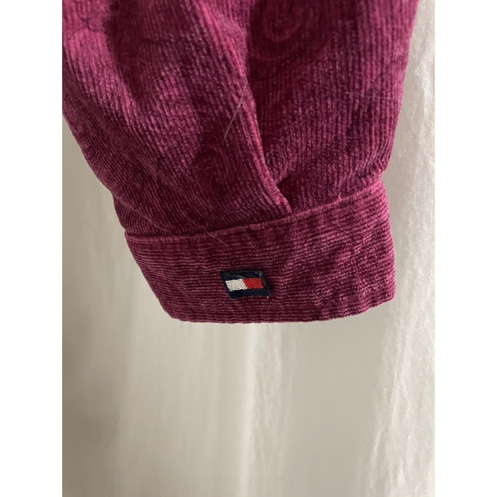 Tommy Hilfiger Jacket Womens Medium M Golf Corduroy Pink Magenta Button Up - Picture 7 of 7
